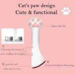 DORUI 3 Pcs Pet Food Can Lids & One Can Spoon | Cute Paw Shape Opener Spatula Cat Wet Food Spoon | Universal BPA Free Silicone Can Spoon & Covers for Dog Cat Cans(Pink)