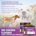 Glucosamine for Dogs Joint Support Supplement 300 Dog Hip and Joint Chondroitin Chews Treats with MSM Hemp Dog Joint Pain Relief Mobility Supplements Fit All Large Small Medium Breed Chicken Flavor