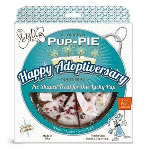 The Lazy Dog Cookie Co. Original Pup-Pie, Happy Adoption Day, Dog Celebration Treat, Gotcha Day, Pre-Sliced into 10 Dog Biscuits, Made in USA, 6 in., 5 oz. (Pack of 1)