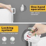 Donachi White Rotary Knob Dog Gate (33” Tall x 55” Wide) Retractable Baby Gate Mesh Pet Gate for Puppy Dogs Cat Gate for Doorway/Stairs/Indoor and Outdoor Toddler Child Safety Door