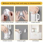 Donachi White Rotary Knob Dog Gate (33” Tall x 55” Wide) Retractable Baby Gate Mesh Pet Gate for Puppy Dogs Cat Gate for Doorway/Stairs/Indoor and Outdoor Toddler Child Safety Door