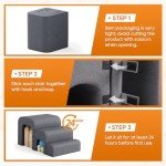 SereneCloud Dog Stairs for Small Dogs, 3-Step Dog Ramp for Bed, Pet Stairs for Small Medium Dogs and Pets with Storage for Bed Couch Sofa Climbing, Lightweight and Comfort, Grey