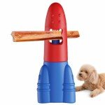 Bully Stick Holder for Dogs - Durable Safety Chew Holder for Bone Chew and Treat Holder Cute Rocket Shap Bully Stick Holder for Small Medium and Large Dogs, Safe for Dog Enjoy Chewing Time