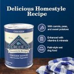 Blue Buffalo Homestyle Recipe Adult Wet Dog Food, Made with Natural Ingredients, Chicken Dinner With Garden Vegetables, 12.5-oz. Can (Pack of 12)