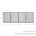 Indoor Pet Gate - 4-Panel Folding Dog Gate for Stairs or Doorways - 72x24-Inch Freestanding Pet Fence for Cats and Dogs by PETMAKER (Black)