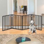Indoor Pet Gate - 4-Panel Folding Dog Gate for Stairs or Doorways - 72x24-Inch Freestanding Pet Fence for Cats and Dogs by PETMAKER (Black)