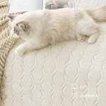 Tcksstex Waterproof and Anti-Slip Dog Bed Cover and Pet Blanket Sofa Pet Bed Mat ，car Incontinence Mattress Protectors Furniture Couch Cover for Most Cats Dogs, Pets（52x82-Ivory）