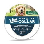 Flea & Tick Collar for Dogs, Flea Collar for Dog, Dog Collar for Large Dogs, Adjustable Dog Ticks Fleas Collars, 8 Months Prevention, Waterproof, Adjustable, 2-Pack