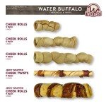 Wild Eats Water Buffalo Retriever Style Cheek Roll Dog Chews-5 Pack (Long Lasting Chews, Treats, Bones for Aggressive Chewers & Large Dogs) Great Substitute Pig Ears Dogs