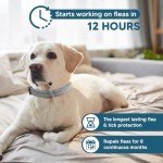Flea & Tick Collar for Dogs, Flea Collar for Dog, Dog Collar for Large Dogs, Adjustable Dog Ticks Fleas Collars, 8 Months Prevention, Waterproof, Adjustable, 2-Pack