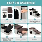 COZY KISS Dog Stairs for Small Dogs with Storage and Condo, 14" H Foldable Pet Stairs for Small Medium or Puppy Dogs and Older Cats, Dog Steps for Bed or Couch, 13x27x14 inch, 3 Tiers, Brown