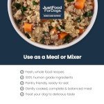 JustFoodForDogs JustFresh Home-Cooked Beef Dog Food with No Preservatives, Resealable Package, Human Grade Wet Dog Food, 12 oz - 7 Pack