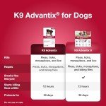K9 Advantix Flea, Tick & Mosquito Prevention for Dogs 21-55 lbs. | Flea Drops for Large Dogs | Apply Monthly | 2 Treatments