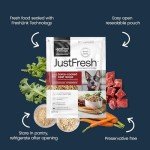 JustFoodForDogs JustFresh Home-Cooked Beef Dog Food with No Preservatives, Resealable Package, Human Grade Wet Dog Food, 12 oz - 7 Pack