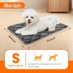 Vannon Self Heating Cat Mat Self Warming Dog Cat Bed Pad Heat Reflective Soft Dog Crate Pad Thermal Pet Mat for Outdoor Indoor Pets, Anti-Slip, Washable, Grey (S:18.9" x 27.6")