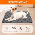 Vannon Self Heating Cat Mat Self Warming Dog Cat Bed Pad Heat Reflective Soft Dog Crate Pad Thermal Pet Mat for Outdoor Indoor Pets, Anti-Slip, Washable, Grey (S:18.9" x 27.6")