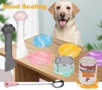 Comtim 5 PCS Pet Food Can Lids & Spoons Set - Silicone Dog Cat Food Can Covers Lids Top/Multi-Function Cat Food Spoon Spatula Can Opener for Wet Food/Long Handle Spoon Easy to Scoop Food
