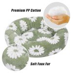Calming Dog Bed, Dog Beds Fits up to 40 lbs Pets, Fluffy Donut Dog & Cat Bed Washable, Round Anti Anxiety Dog Bed, Small Dog Bed with Non-Slip Bottom (White, 28" x 28")