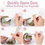 Apausvcm Cat Food Spoon, Cute Cat Paw Shape Spoons for Wet Food Silicone Pet Food Can Opener Pet Dog Food Spatula with Spoon Mixing Spoons for Dog Cat Canned Food (White)