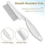 4pcs White Tick Comb for Dogs,Dog Flea Comb Cat Flea Comb Flea Comb for Kittens,Fine Tooth Tear Stain Remover,Large and Small Grooming Comb for Pets, Fine Tooth Tear Stain Remover