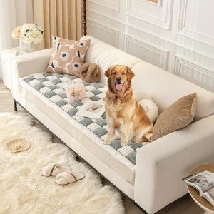 AMTARP Dog Couch Cover Protector, Dog Couch Coves for Sofa, Couch Cushion for Dogs Washable, Pet Mat Bed Couch Covers for Large Dogs (27.5 x 70.86 inch, Blue - Gray)