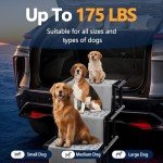 Sepnine Dog Car Stair for Car, Foldable Dog Ramp for Large Dogs, Pet Steps Foldable Dog Steps for Cars and SUV, High Beds, Trucks, Supports Up to 175 lbs