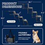 Sepnine Dog Car Stair for Car, Foldable Dog Ramp for Large Dogs, Pet Steps Foldable Dog Steps for Cars and SUV, High Beds, Trucks, Supports Up to 175 lbs