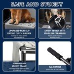 Sepnine Dog Car Stair for Car, Foldable Dog Ramp for Large Dogs, Pet Steps Foldable Dog Steps for Cars and SUV, High Beds, Trucks, Supports Up to 175 lbs