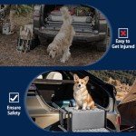 Sepnine Dog Car Stair for Car, Foldable Dog Ramp for Large Dogs, Pet Steps Foldable Dog Steps for Cars and SUV, High Beds, Trucks, Supports Up to 175 lbs