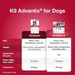 K9 Advantix Flea, Tick & Mosquito Prevention for Dogs Over 55 lbs. | Flea Drops for Extra Large Dogs | Apply Monthly | 2 Treatments