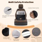 Nobleza Dog Car Seat, Warm Elavated Dog Booster Sofa Seat Non-Slip Travel Bed for Car Truck SUV with Adjustable Safety Buckle Storage Pockets, Washable Detachable Elevated for Small Medium Pet Outing