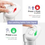 Retractable Baby Gates Extra Wide, PRObebi Retractable Dog Gate for The House Extends to 54" Wide 34" Tall, Gates for Baby Indoor, Stair Gate for Outdoor, Staris, Hallways, Doorways, Deck, Porch