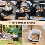 Nobleza Dog Car Seat, Warm Elavated Dog Booster Sofa Seat Non-Slip Travel Bed for Car Truck SUV with Adjustable Safety Buckle Storage Pockets, Washable Detachable Elevated for Small Medium Pet Outing