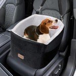 Nobleza Dog Car Seat, Warm Elavated Dog Booster Sofa Seat Non-Slip Travel Bed for Car Truck SUV with Adjustable Safety Buckle Storage Pockets, Washable Detachable Elevated for Small Medium Pet Outing