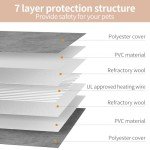 Garnpet 28x18 Inch Pet Heating Pad, Heated Dog Bed Indoor, Heated Cat Bed with Steel-Wrapped Cord, 25-Level Timer & 11-Level Adjustable Temperature