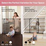 Mom's Choice Award-InnoTruth Dog Gate for Stairs, 28.9-42.1" Wide Baby Gate Indoor for Doorways, 30" Tall Pet Gate for Dogs Easy Walk Thru One Hand Opeing Dual Lock, Pressure Mount Easy Install, Black