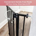 Mom's Choice Award-InnoTruth Dog Gate for Stairs, 28.9-42.1" Wide Baby Gate Indoor for Doorways, 30" Tall Pet Gate for Dogs Easy Walk Thru One Hand Opeing Dual Lock, Pressure Mount Easy Install, Black