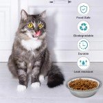letesult 300PCS Disposable Cat Food Bowls & 2PCS Stainless Steel Cat Bowls - Pets Disposable Feeding Bowls Small Paper Cat Plates for Wet Food Disposable Bowls for Cat Dog Feeding Station