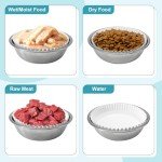 letesult 300PCS Disposable Cat Food Bowls & 2PCS Stainless Steel Cat Bowls - Pets Disposable Feeding Bowls Small Paper Cat Plates for Wet Food Disposable Bowls for Cat Dog Feeding Station