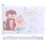 ITEFDTUTNE Retractable Baby Gates for Stairs, PVC Mesh Dog Gates for Doorways Extends to 72" Wide 33" Tall, Child Safety Gates for Doorways,Indoor,Hallways,Outdoor, White