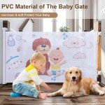 ITEFDTUTNE Retractable Baby Gates for Stairs, PVC Mesh Dog Gates for Doorways Extends to 72" Wide 33" Tall, Child Safety Gates for Doorways,Indoor,Hallways,Outdoor, White