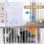 ITEFDTUTNE Retractable Baby Gates for Stairs, PVC Mesh Dog Gates for Doorways Extends to 72" Wide 33" Tall, Child Safety Gates for Doorways,Indoor,Hallways,Outdoor, White