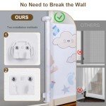 ITEFDTUTNE Retractable Baby Gates for Stairs, PVC Mesh Dog Gates for Doorways Extends to 72" Wide 33" Tall, Child Safety Gates for Doorways,Indoor,Hallways,Outdoor, White