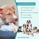 AZRAPAWS Beef Cheek Rolls Beef Cheeks for Dogs Rawhide Bones Rich Collagen Sticks Chews for Dogs Pet Safe Rawhide Treats Long Lasting Beef Dog Chews Retriever Rolls Rawhide Free Dog Chews