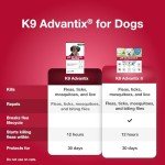 K9 Advantix Flea, Tick & Mosquito Prevention for Dogs 4-10 lbs. | Flea Drops for Small Dogs | Apply Monthly | 2 Treatments