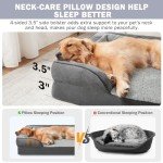 INVENHO Orthopedic Dog Beds Large Sized Dog, XL Washable Dog Sofa Bed Large, Egg-Crate Foam Dog Couch Bed with Washable Removable Cover, Waterproof Lining and Nonskid Bottom