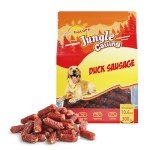 Jungle Calling Dog Treats, Duck Sausage Dog Treats, Slow Roasted Chewy Duck Jerky Dog Treats, Grain-Free Soft Training Treats for Small and Medium Dogs, 10.6 oz