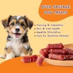 Jungle Calling Dog Treats, Duck Sausage Dog Treats, Slow Roasted Chewy Duck Jerky Dog Treats, Grain-Free Soft Training Treats for Small and Medium Dogs, 10.6 oz