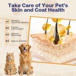 Wild Alaskan Salmon Oil for Dogs & Cats, Fish Oil Omega 3 Supplements with EPA & DHA for Skin & Coat, Immune, Brain, Joint and Heart Health, Dog & Cat Fish Oil Supplements with Pump- 8 oz