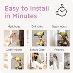 Retractable Baby Gate Perma Child Safety 33" Tall x 71” Wide, Mesh, for Stairs, Doorways, Dogs, Pets, Indoor, Outdoor, One-Handed Operation, Locking, Easy Install, Hardware Mount, Black